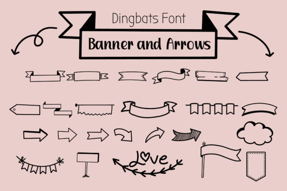 Banner and Arrows: A Stylish Dingbats Font