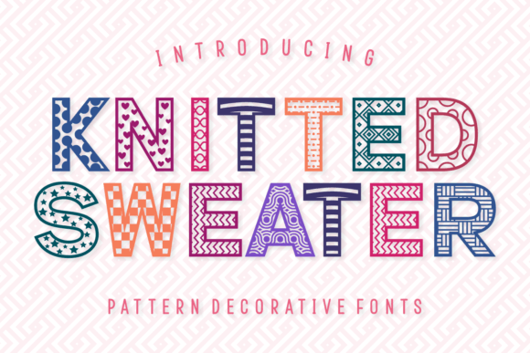 Knitted Sweater Font for Festive Design